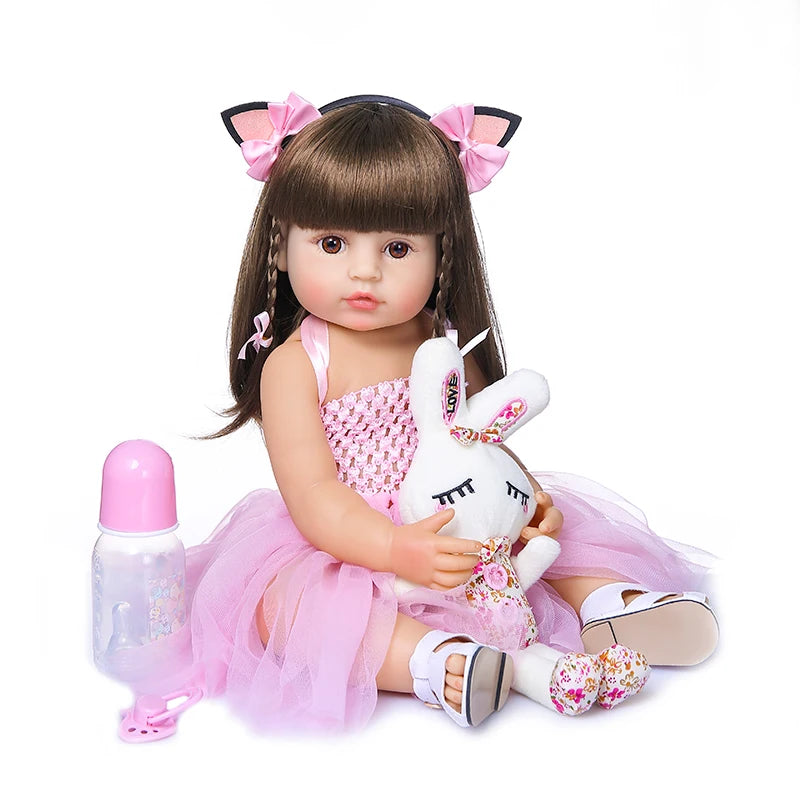 Bebê Reborn Menina Realista Corpo de Silicone