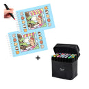 Kit de Colorir Bobby Goods: 38 Itens! 2 Livros Capa Dura + 36 Canetinhas