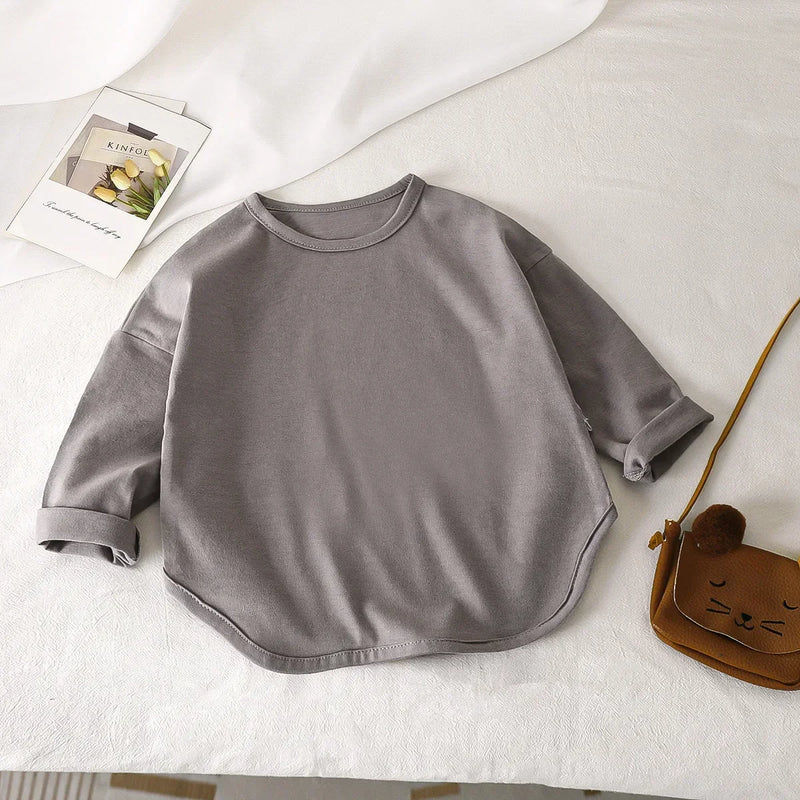 Camiseta Manga Longa Infantil Básica 100% Algodão