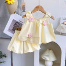 Conjunto Infantil para Meninas com Aplicação de Flores 3D