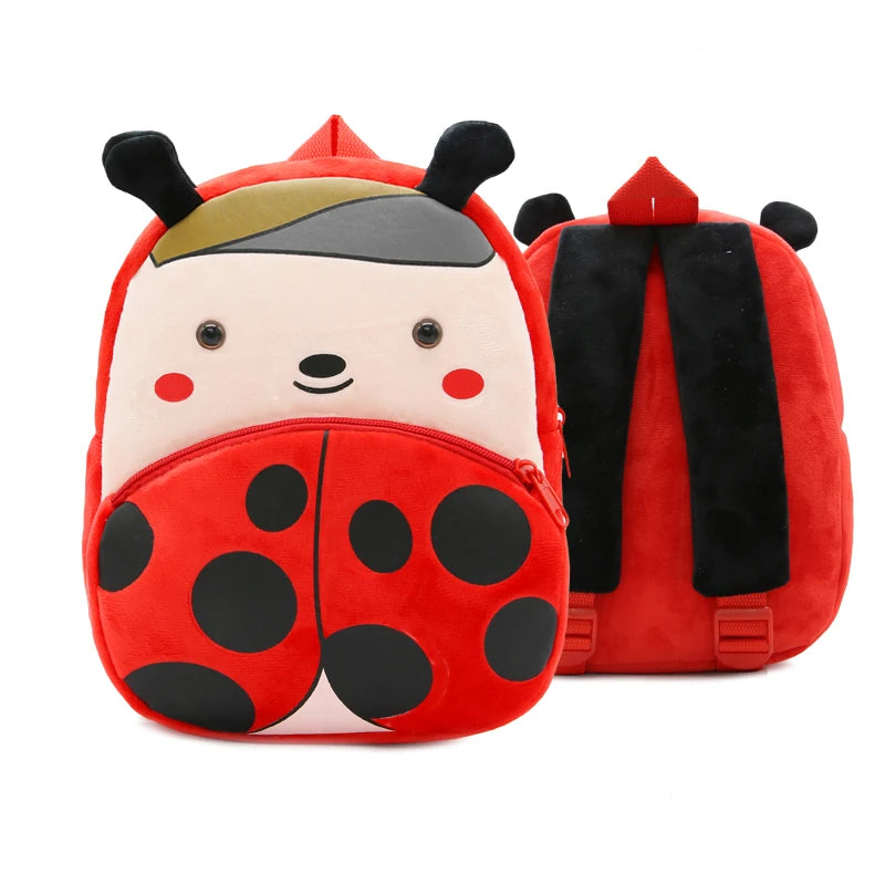 Mochila Infantil de Pelúcia Animais Fofos - Ideal para Creche, Pré-Escola e Passeios