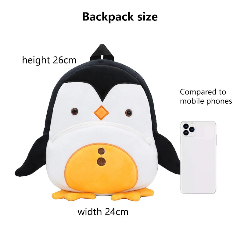 Mochila Infantil de Pelúcia Animais Fofos - Ideal para Creche, Pré-Escola e Passeios