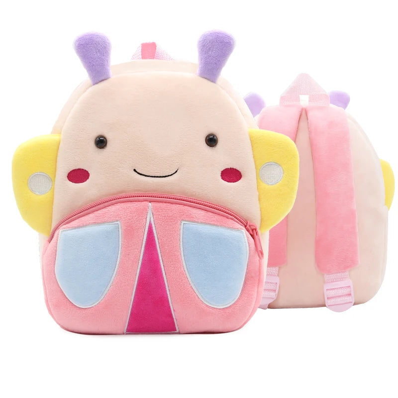 Mochila Infantil de Pelúcia Animais Fofos - Ideal para Creche, Pré-Escola e Passeios