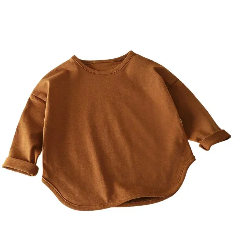 Camiseta Manga Longa Infantil Básica 100% Algodão