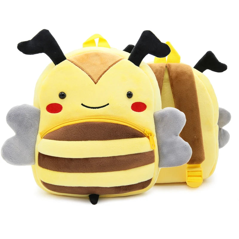 Mochila Infantil de Pelúcia Animais Fofos - Ideal para Creche, Pré-Escola e Passeios