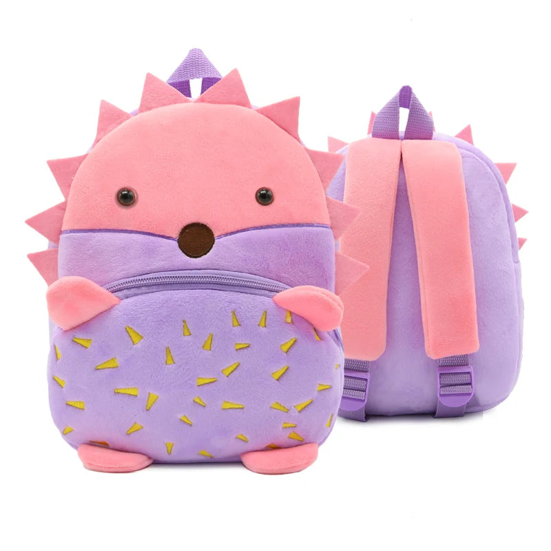 Mochila Infantil de Pelúcia Animais Fofos - Ideal para Creche, Pré-Escola e Passeios