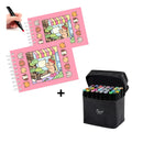 Kit de Colorir Bobby Goods: 38 Itens! 2 Livros Capa Dura + 36 Canetinhas
