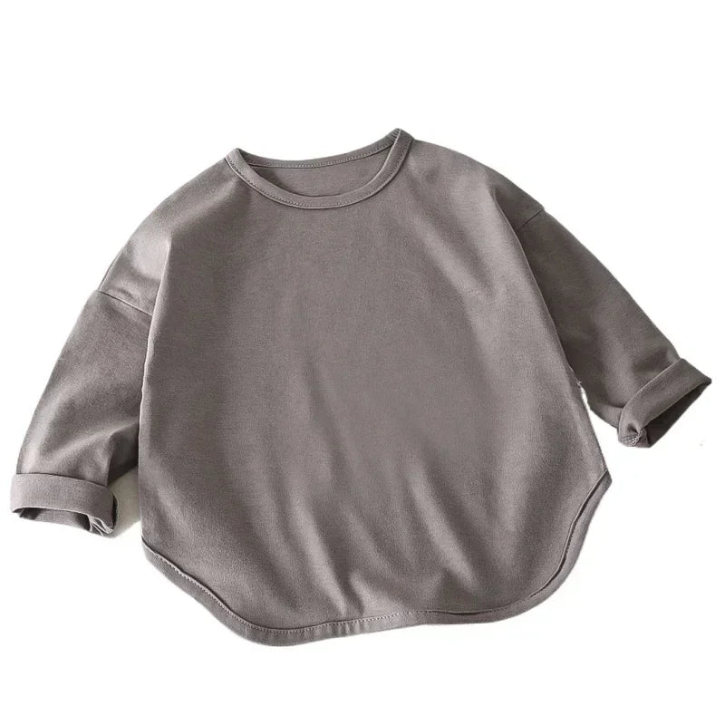 Camiseta Manga Longa Infantil Básica 100% Algodão