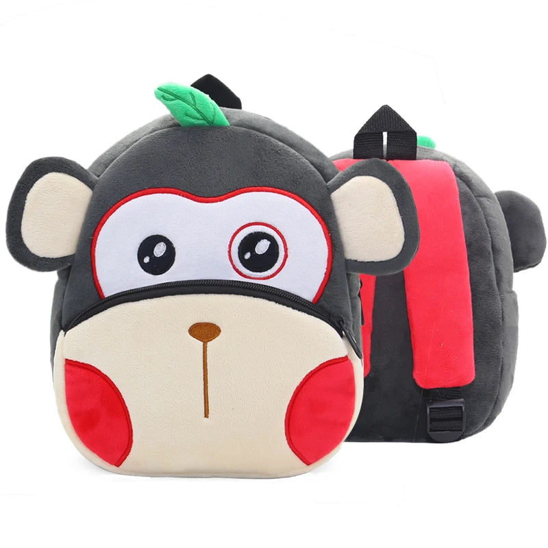 Mochila Infantil de Pelúcia Animais Fofos - Ideal para Creche, Pré-Escola e Passeios